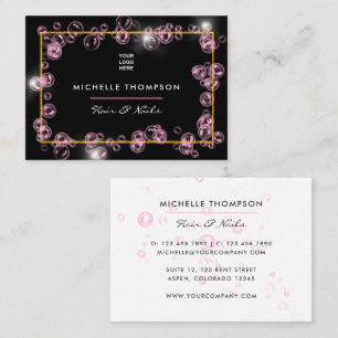 Sparkling Pink Soap Bubble Beauty Industry Business Card