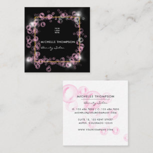 Sparkling Pink Soap Bubble Beauty Industry Square Business Card