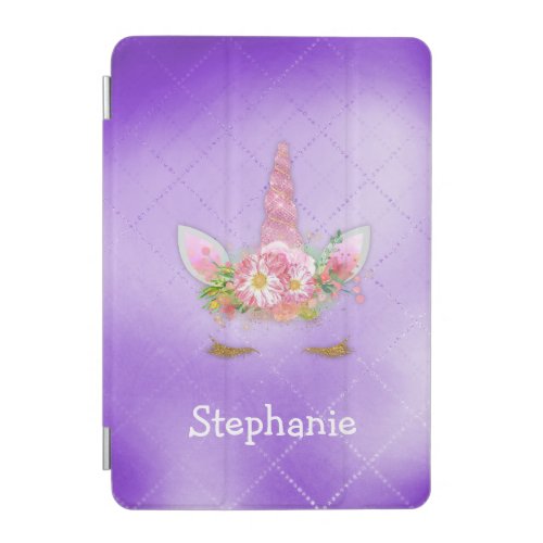 Sparkling Pink Unicorn Face Purple Case For The iP