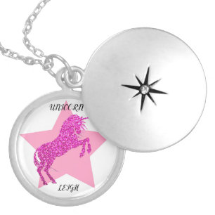 SPARKLING PINK UNICORN LOCKET NECKLACE