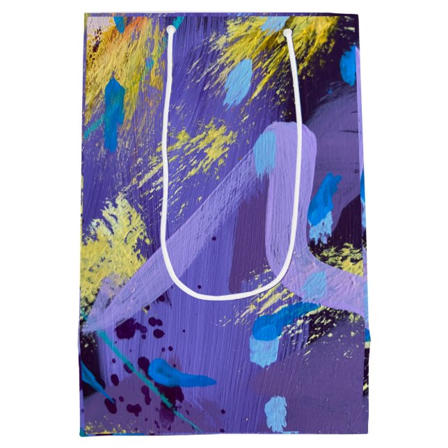 Sparkling Purple and Yellow Abstract Art Gift Bag (Back)