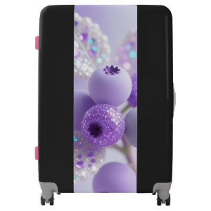 Sparkling Purple Berries, Magical Glitter Travel Luggage