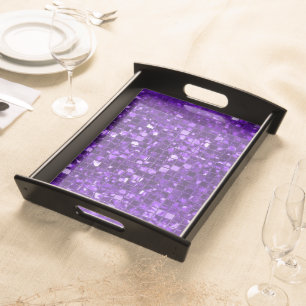 Sparkling Purple Mosaic Pattern Serving Tray