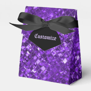 Sparkling Purple Mosaic Pattern Tent Favor Box