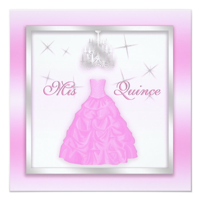 Sparkling Quinceanera Invite Light Pink Silver Zazzle