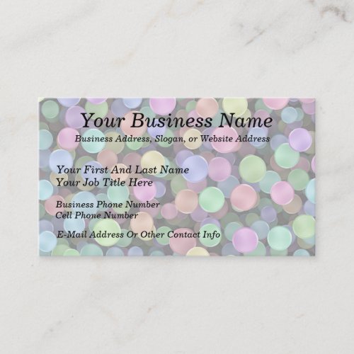 Sparkling Rainbow Polka Dots Business Card