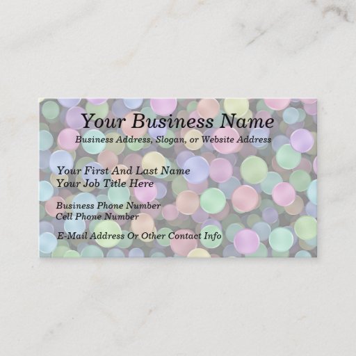 Customizable Sparkling Rainbow Polka Dots Business Card