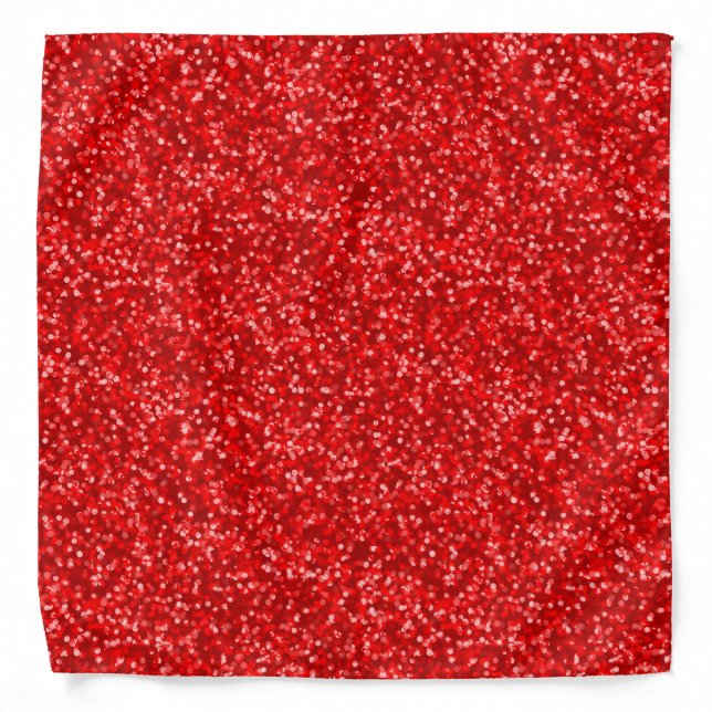 Sparkling Red Glitter Bandana (Front)