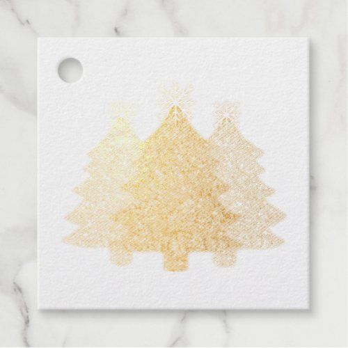 Sparkling red gold green Christmas tree snowflake Foil Favor Tags
