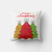 Sparkling red gold green Christmas tree snowflake