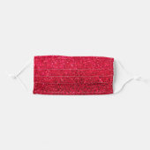 Sparkling Red Metallic Glitter Faux Print Adult Cloth Face Mask (Front, Folded)