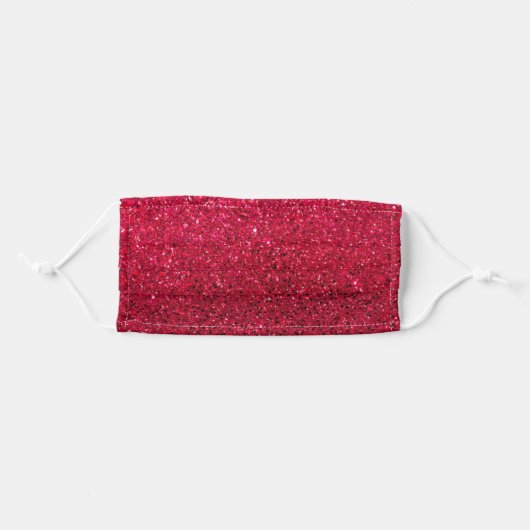 Sparkling Red Metallic Glitter Faux Print Adult Cloth Face Mask (Front, Folded)