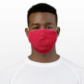 Sparkling Red Metallic Glitter Faux Print Adult Cloth Face Mask (Worn)