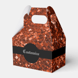 Sparkling Red Mosaic Pattern Gable Favor Box