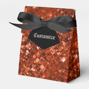 Sparkling Red Mosaic Pattern Tent Favor Box