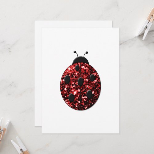 Sparkling red sparkles Ladybird Ladybug Invitation