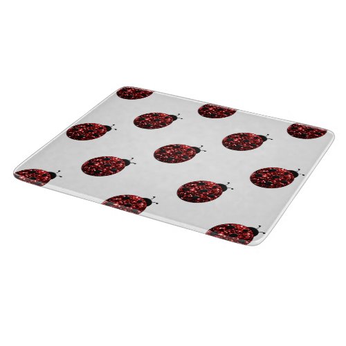 Sparkling red sparkles Ladybird Ladybug pattern Cutting Board