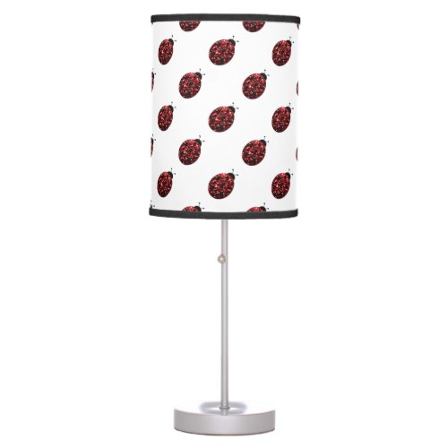 Sparkling red sparkles Ladybird Ladybug pattern Table Lamp