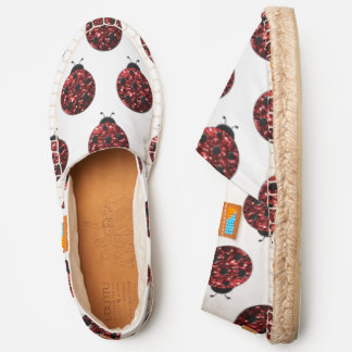 Sparkling red sparkles Ladybug Ladybird pattern Espadrilles