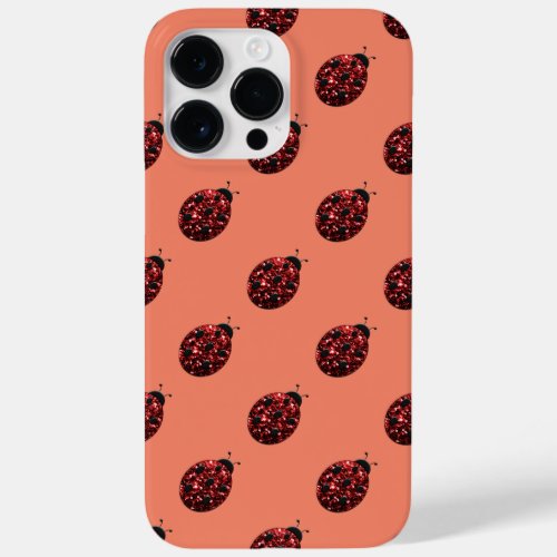 Sparkling red sparkles Ladybug pattern Case_Mate iPhone 14 Pro Max Case