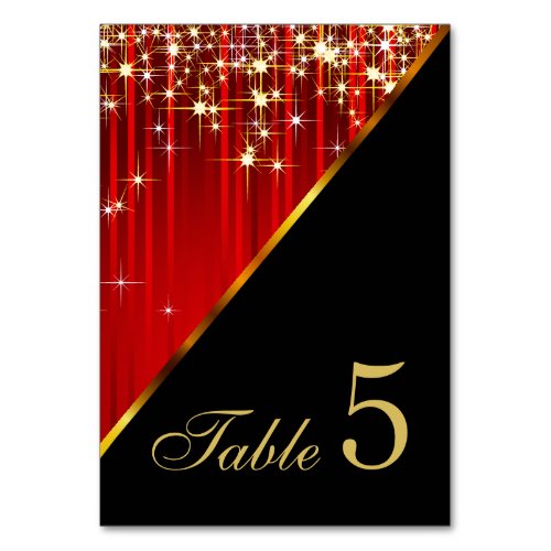 Sparkling Red Star Lights _Table Number Table Number