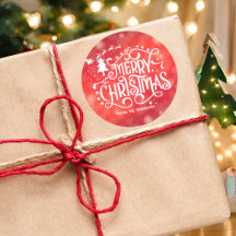 Sparkling Red Star Merry Christmas