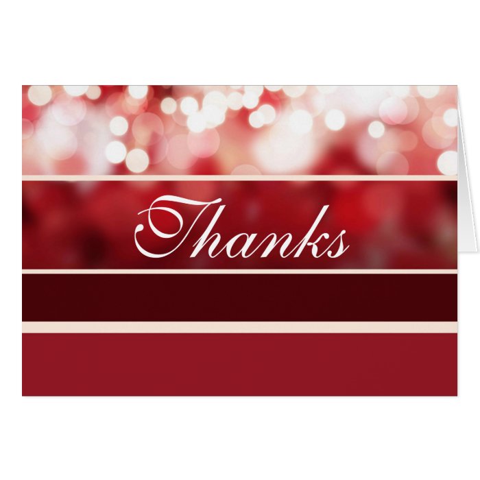 Sparkling Red Thank You Note Template Card
