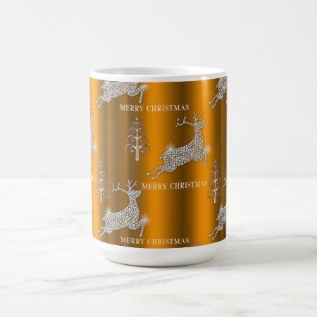 Sparkling Reindeer on Gold Christmas