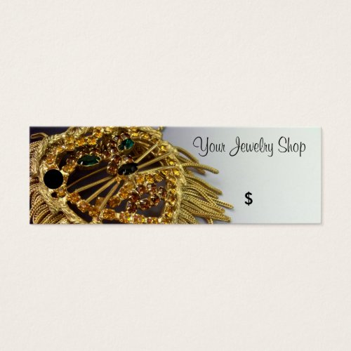 Sparkling Rhinestone Lion Jewelry Price Tags Business Card