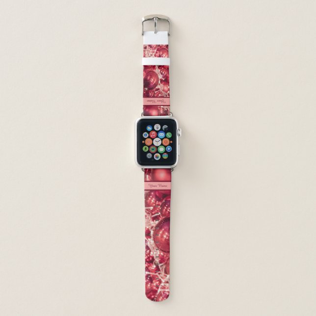 Sparkling rose Christmas balls Apple Watch Band! Apple Watch Band (Front)