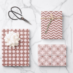 Sparkling Rose Gold Wrapping Paper Sheets