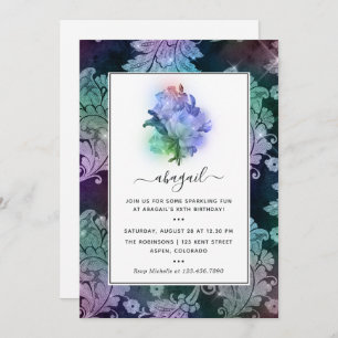 Sparkling Roses Birthday Party Invitation