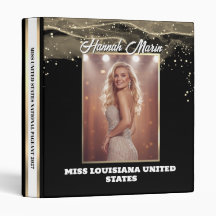 Sparkling Sand Glitter Watercolor Pageant Binder