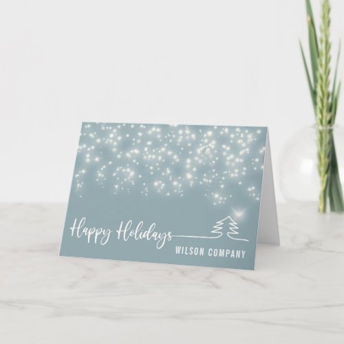 Sparkling script Happy holidays  corporate  Holiday Card