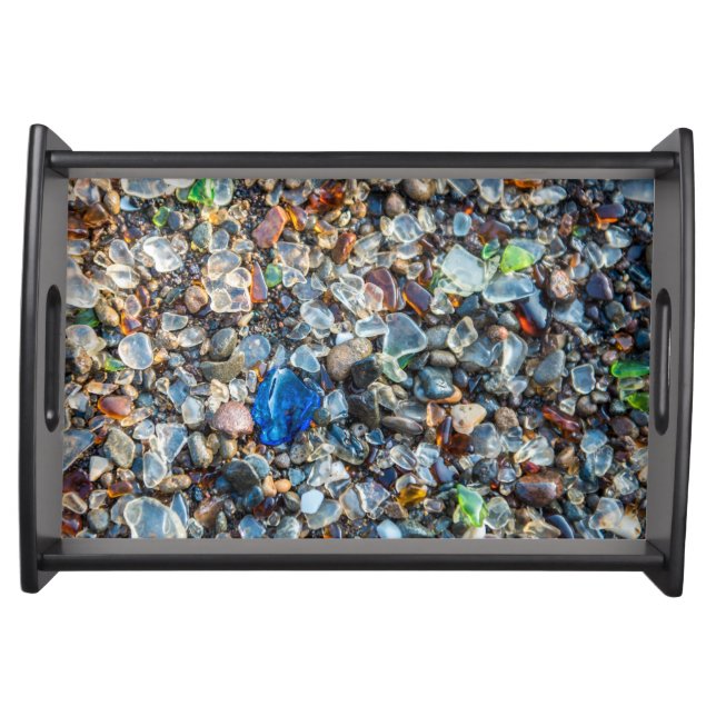 Sparkling Sea Glass on the Beach Serving Tray (Front)