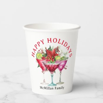 Sparkling Season: Holiday Cocktail Christmas Paper Cups by thepapershoppe at Zazzle