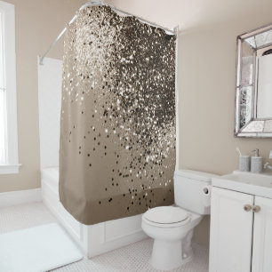 Sparkling Sepia Lady Glitter #1 #shiny Shower Curtain