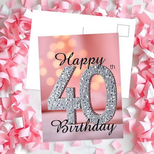 Sparkling Silver and Bokeh Lights 40th Birthday