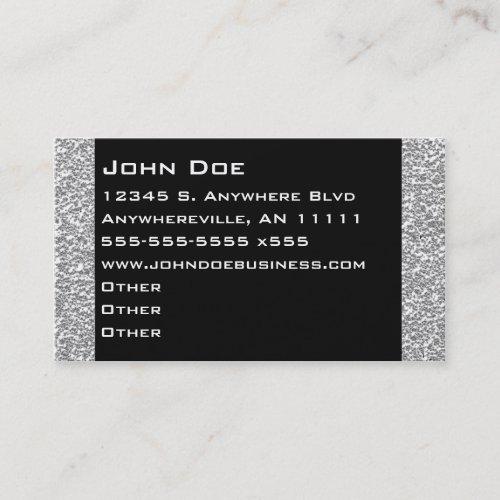 Sparkling Silver Border Business Card