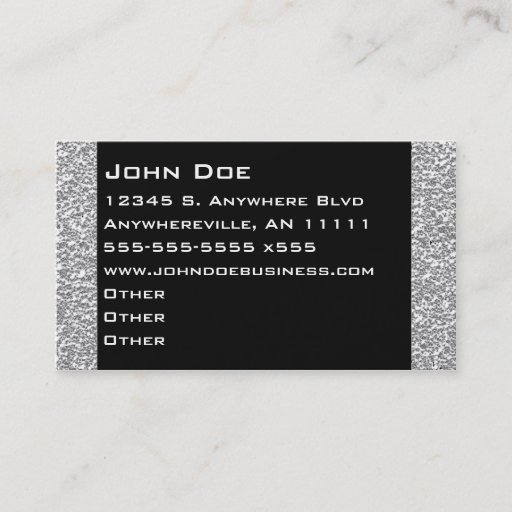 Customizable Sparkling Silver Border Business Card