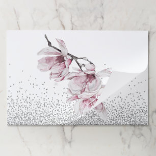 Sparkling Silver Dot Paper Placemats , floral