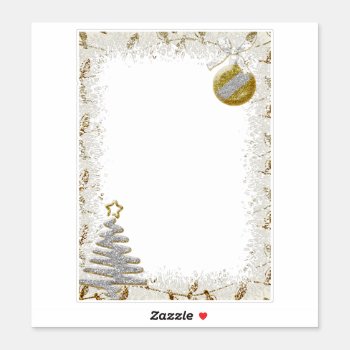 Sparkling Silver Frame Sticker by efhenneke at Zazzle