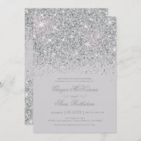 Silver Utensils on Shimmery White Invitations