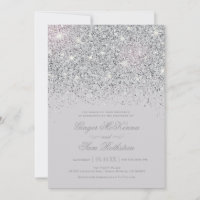 Silver Utensils on Shimmery White Invitations