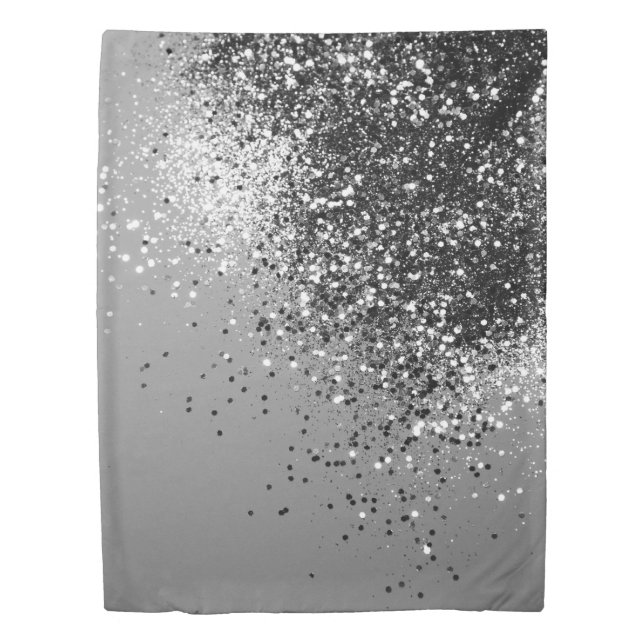 Sparkling Silver Gray Lady Glitter #1 #shiny Duvet Cover (Front)