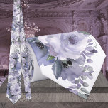 Sparkling Silver Gray Lavender Mauve Wedding  Neck Tie<br><div class="desc">A lavender,  mauve,  purple with silver gray greenery wedding neck tie featuring watercolor-painted peonies in shades of purple,  mauve and lavender with silver gray eucalyptus greeneries against a solid pure white background.</div>