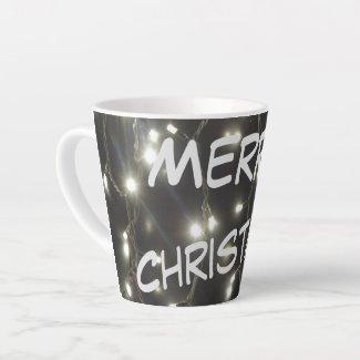 Sparkling Silver Lights Christmas Latte Mug
