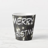 Sparkling Silver Lights Christmas Latte Mug (Front)