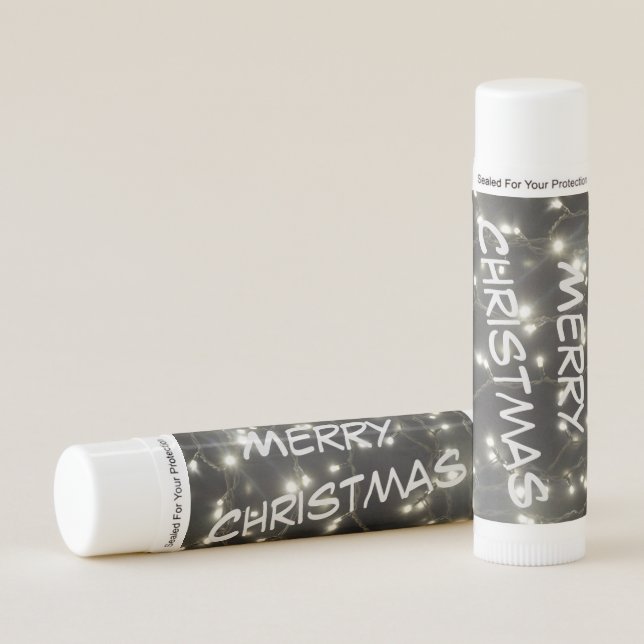 Sparkling Silver Lights Christmas Lip Balm (Front)