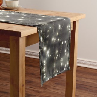 Sparkling Silver Lights Christmas Table Runner